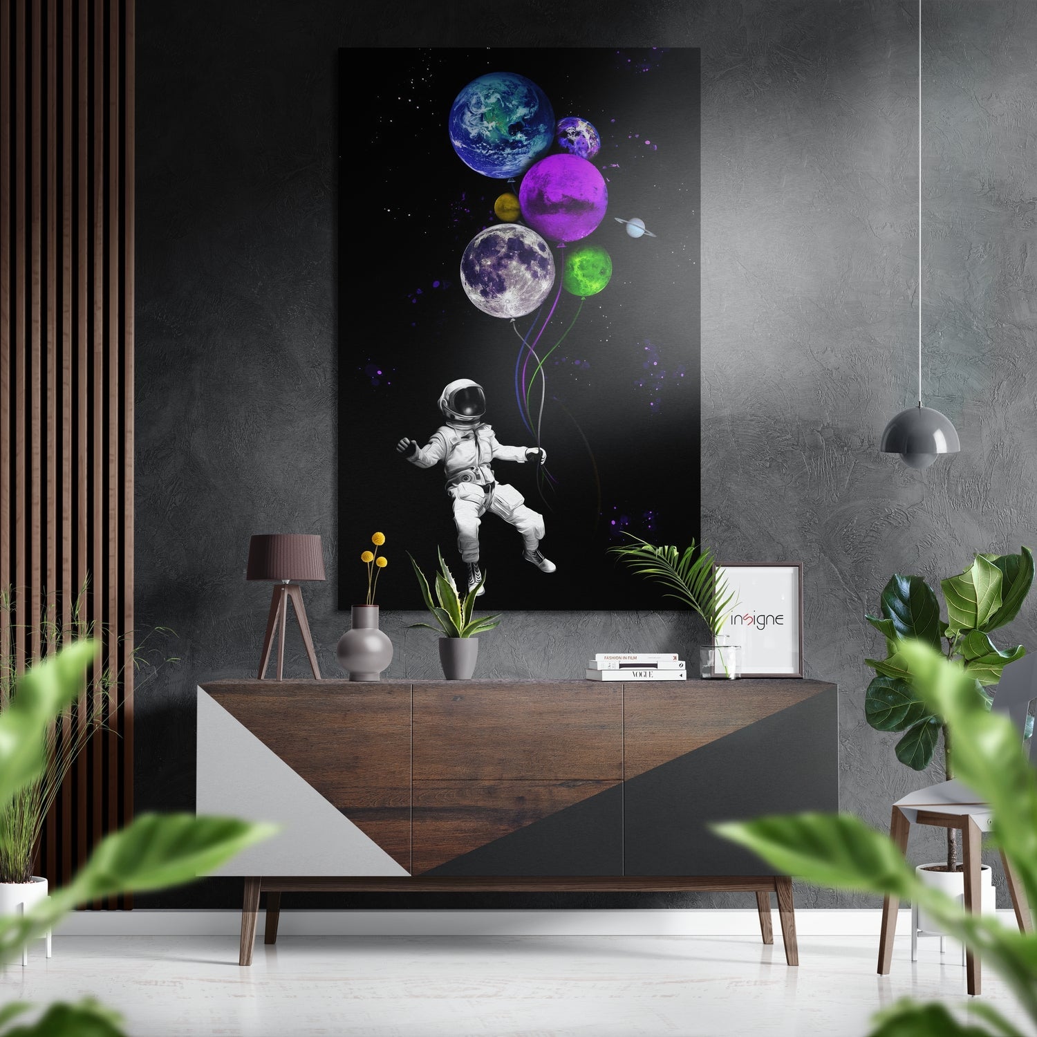 Astronaut's Balloons Metal Wall Art