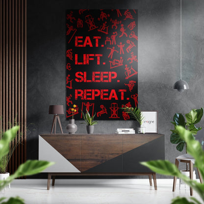 Gym Icons Fitness Slogan Metal Wall Art