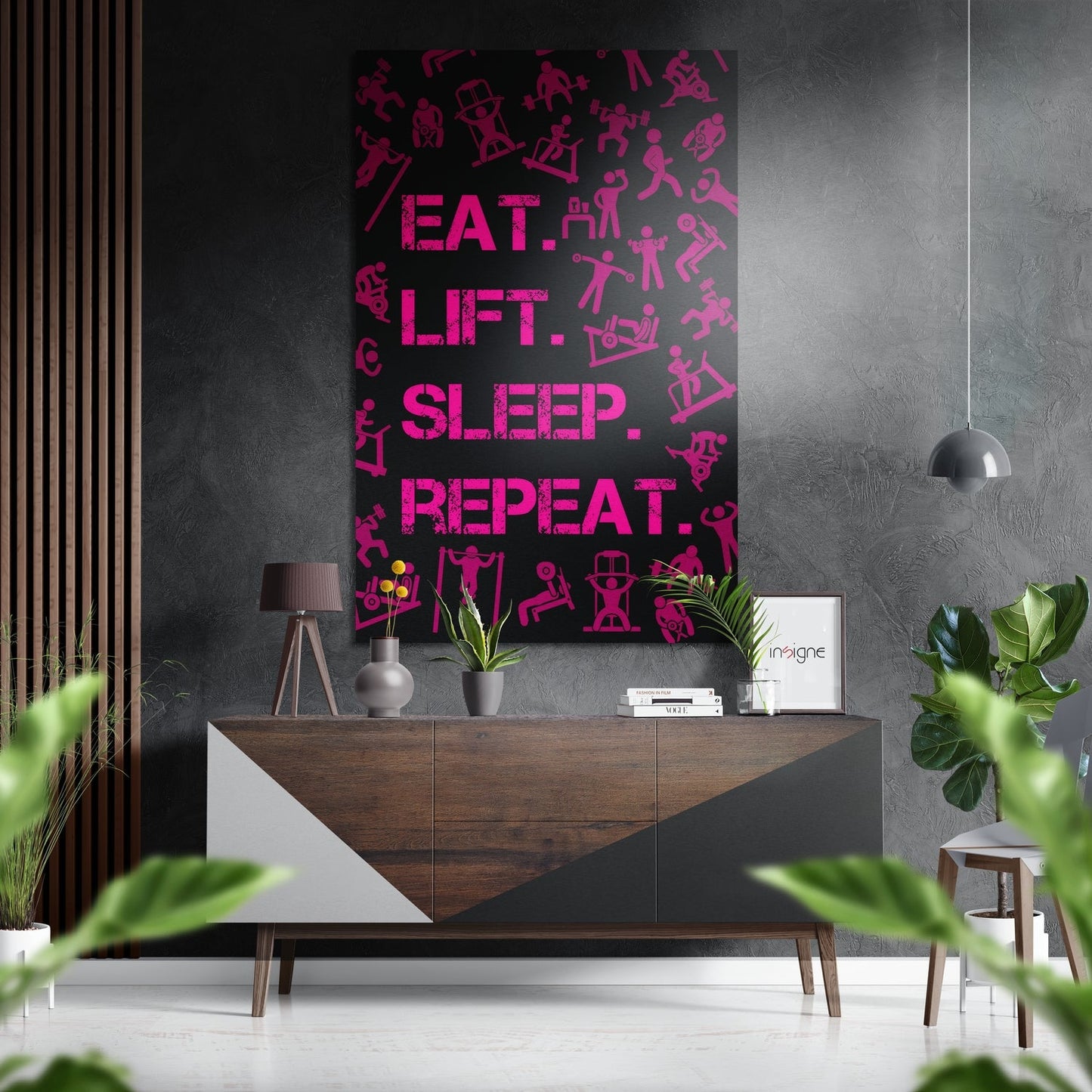 Workout motivation metal wall art panel