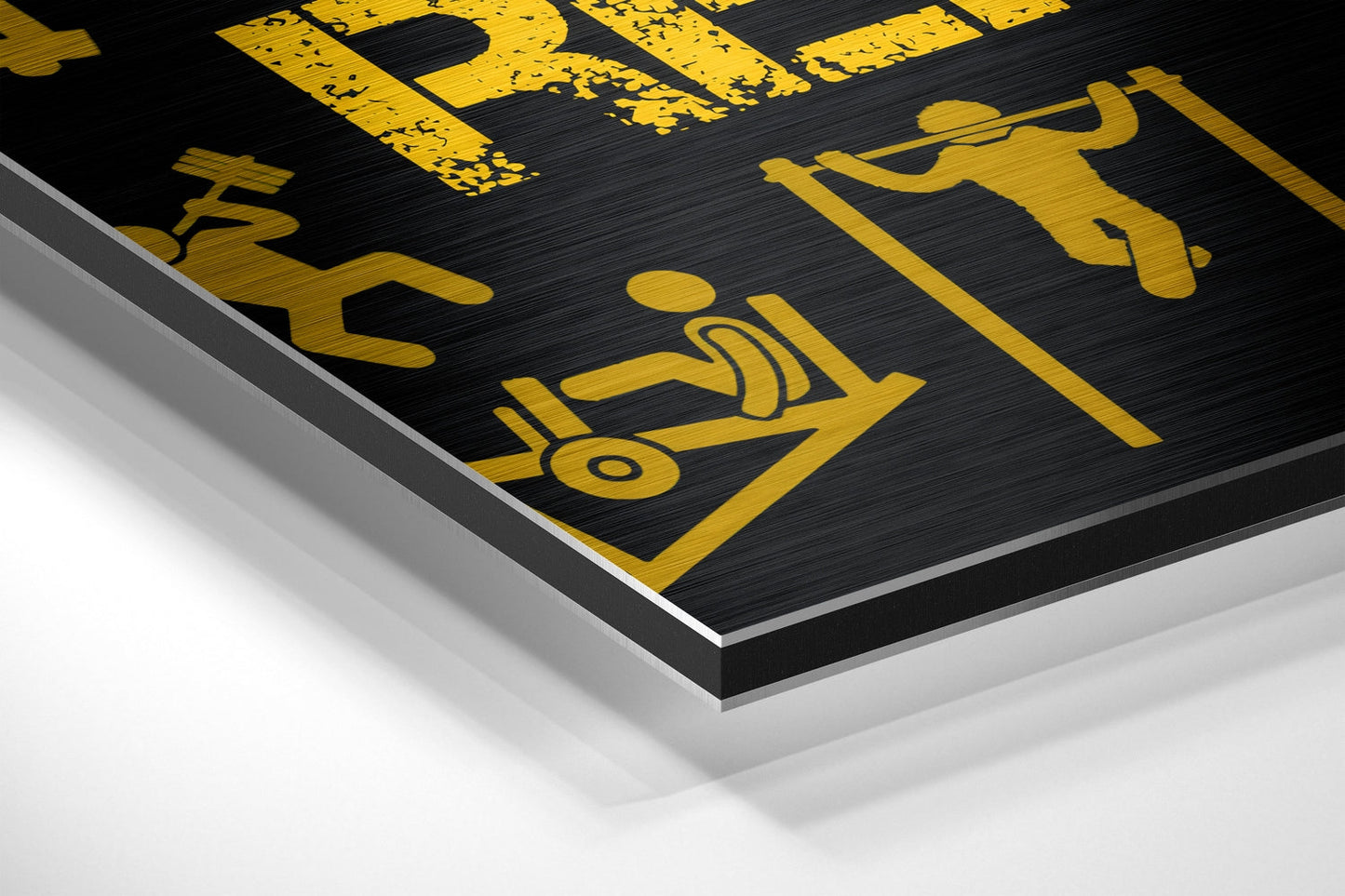 Golden Yellow Training Symbols Metal Wall Art