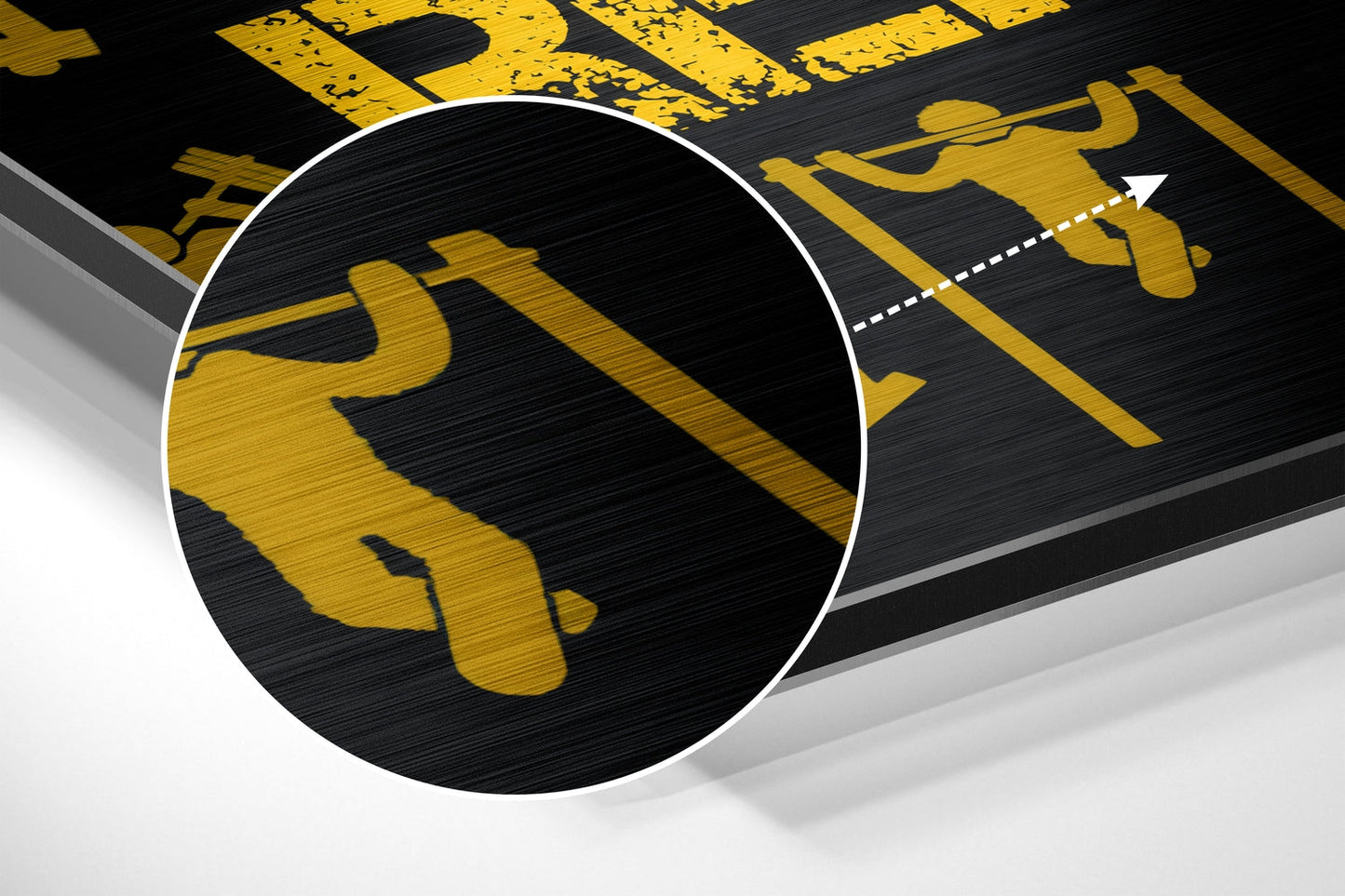 Golden Yellow Training Symbols Metal Wall Art