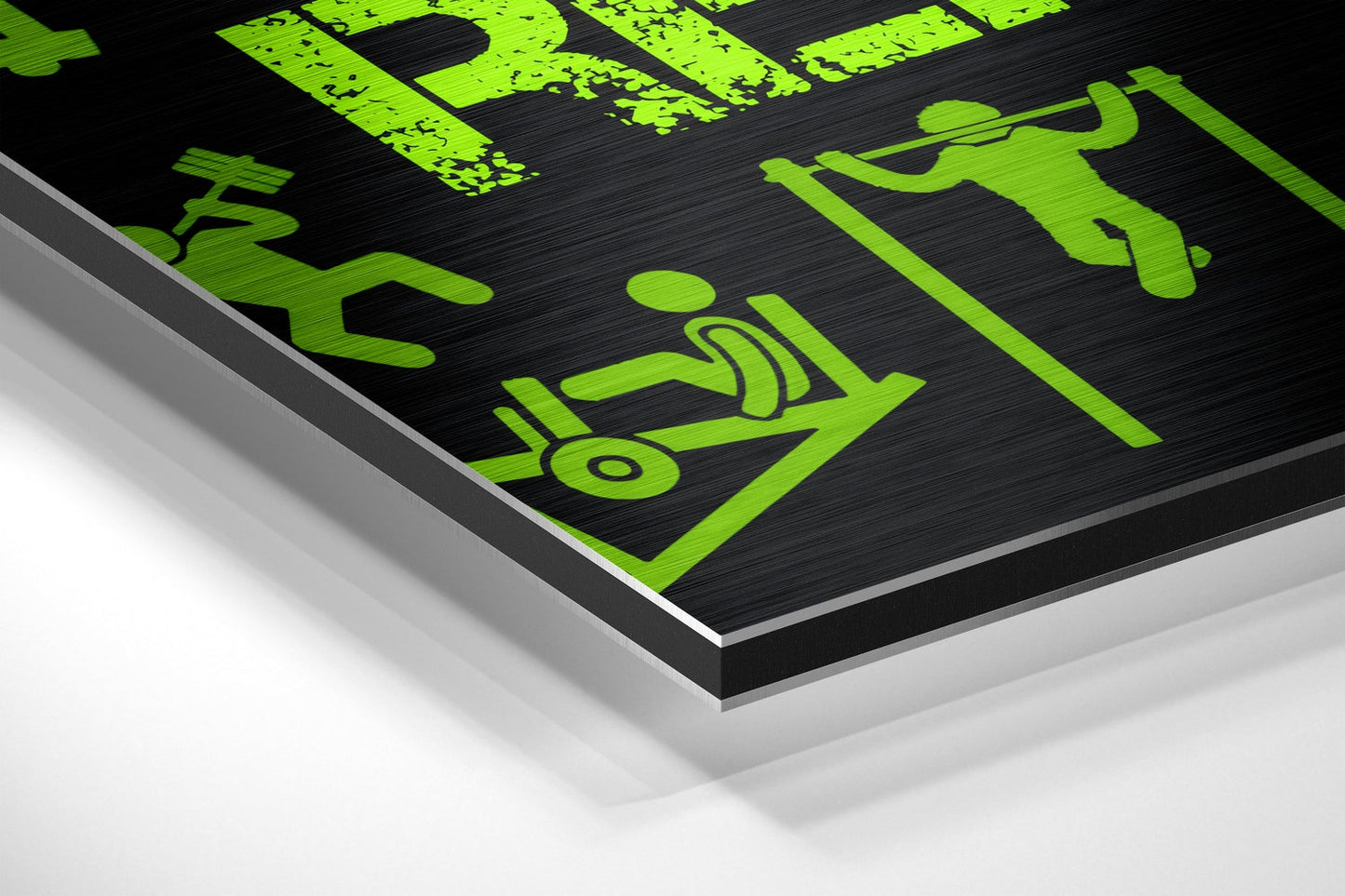 Neon Gym Icons Motivation Metal Wall Art