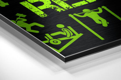 Neon Gym Icons Motivation Metal Wall Art