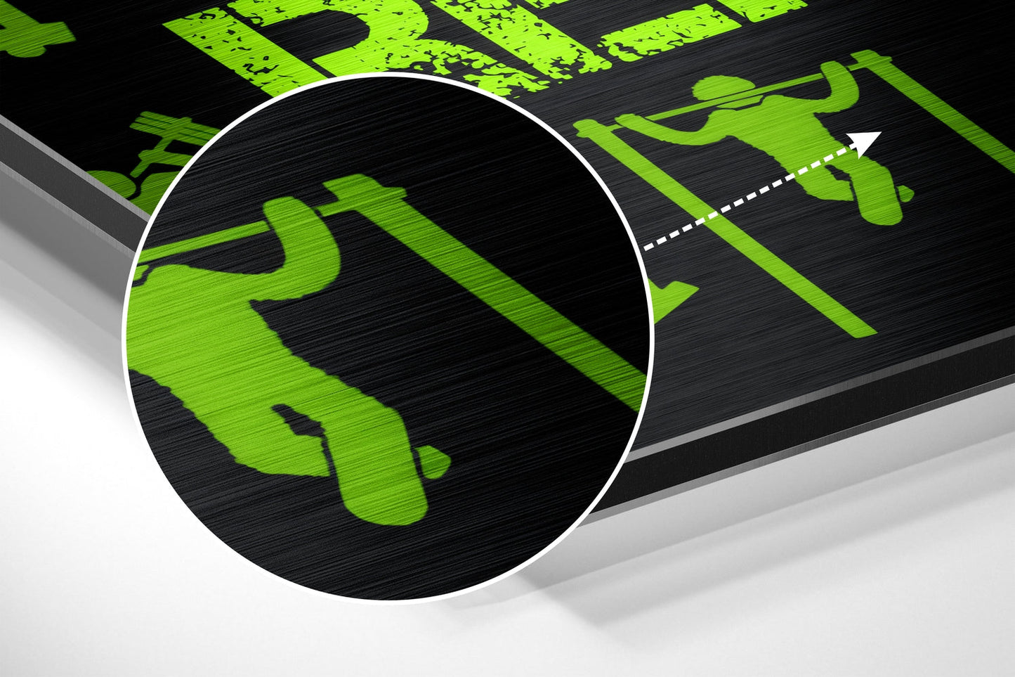 Neon Gym Icons Motivation Metal Wall Art