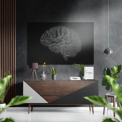 Brain metal wall art on brushed aluminum Dibond