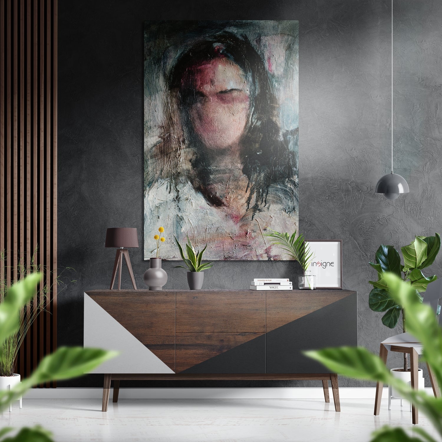 Speechless face metal wall art modern portrait