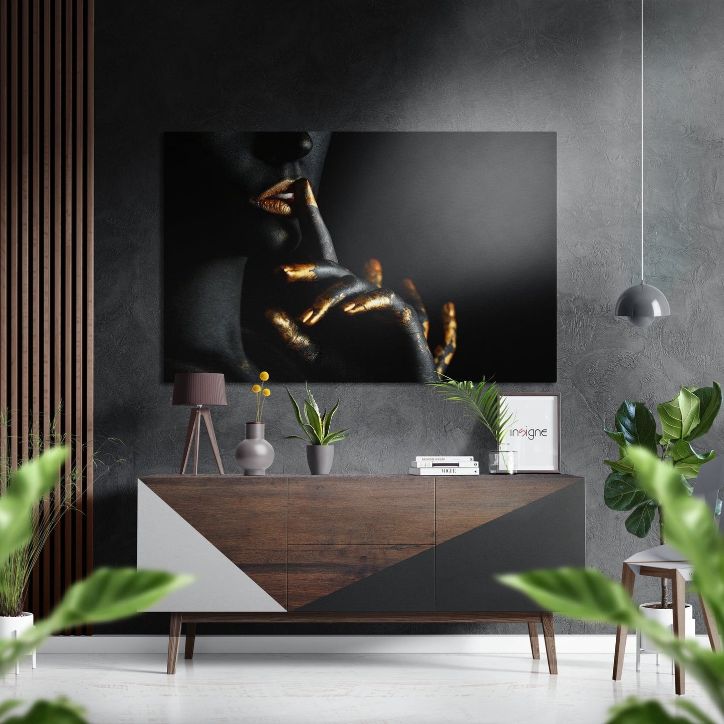 Sssh brushed aluminum metal wall art print