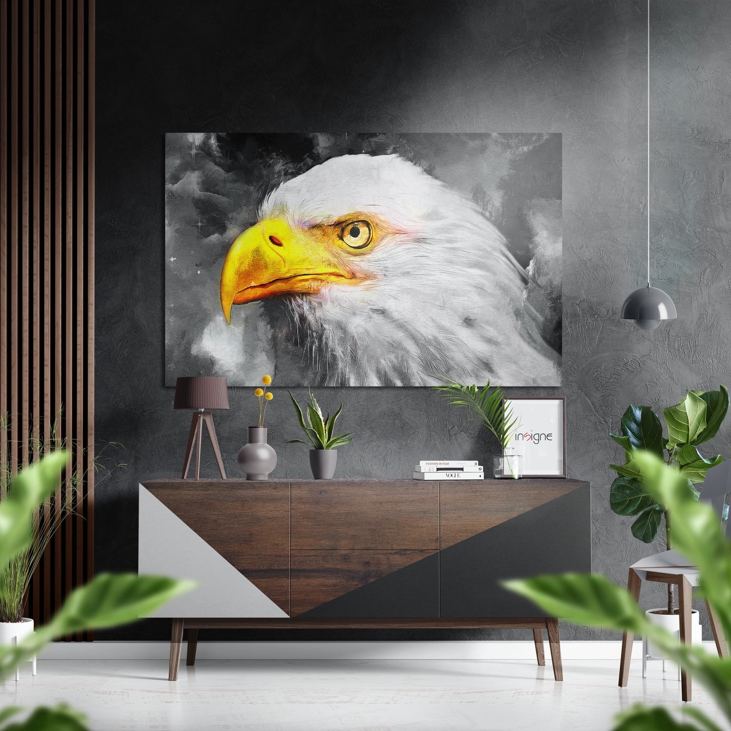 Yellow Beak Storm Eagle Metal Art