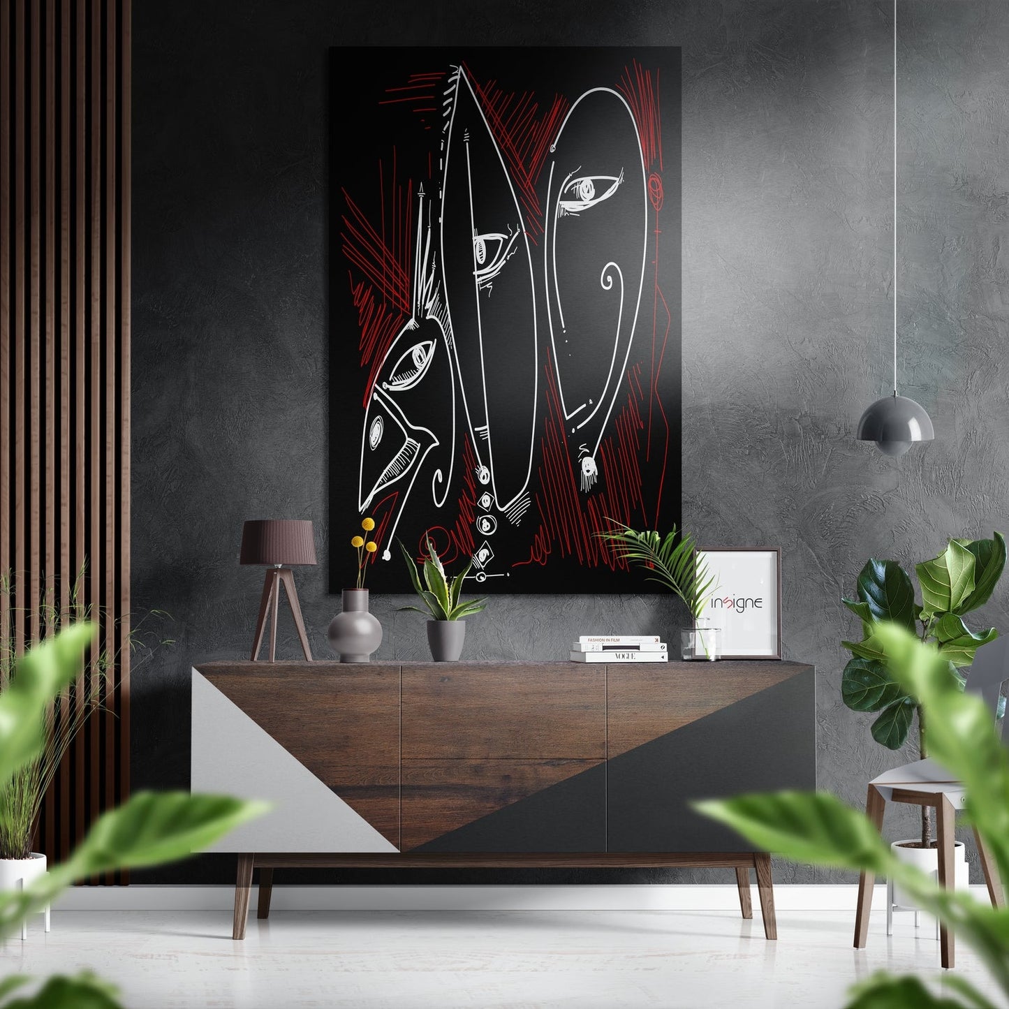 Abstract Faces Aluminum Wall Art