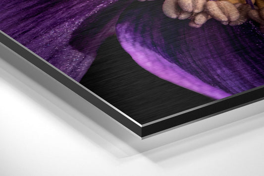 Purple Petals Yellow Center Flower Metal Wall Art