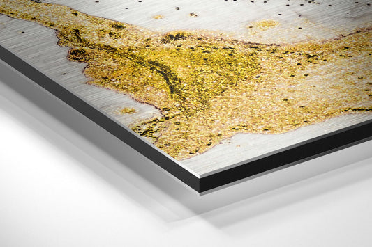 Golden Marble Metal Wall Art