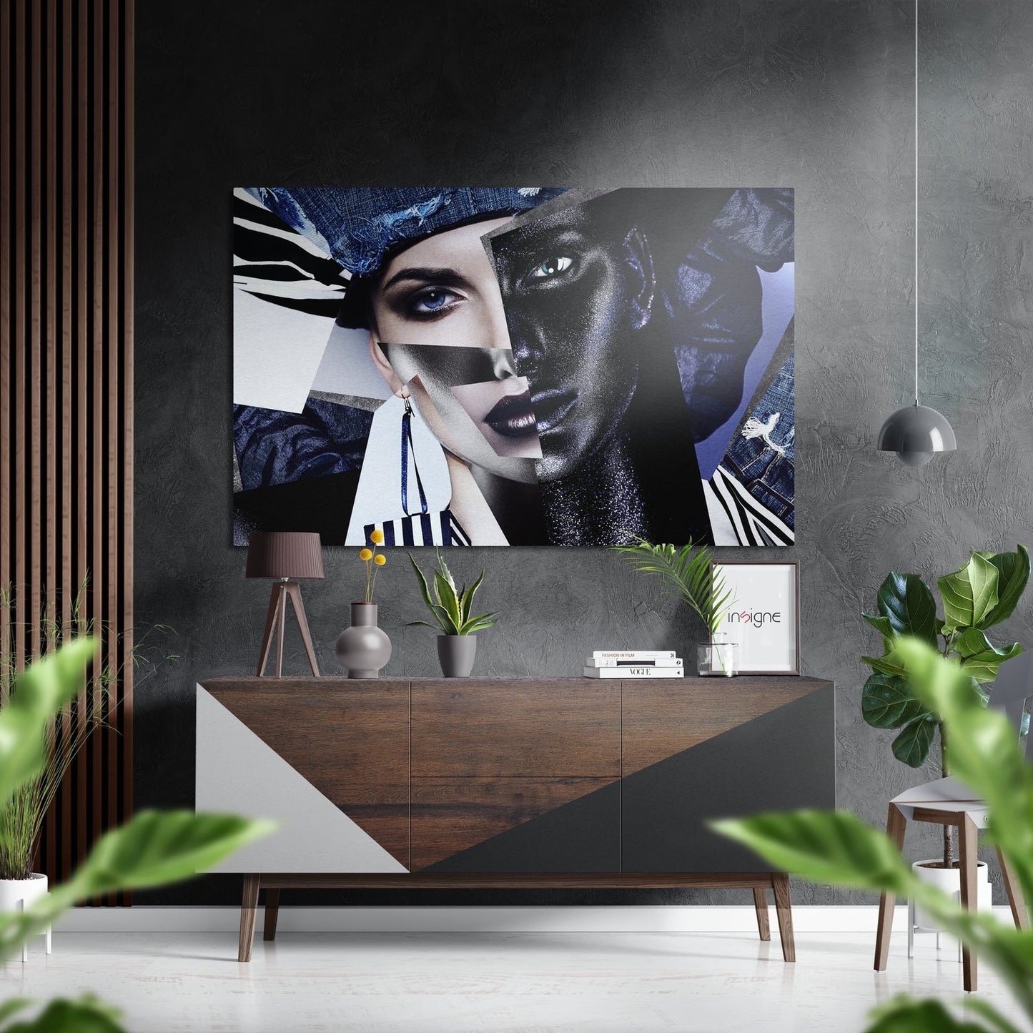Faces of Her metal wall art print