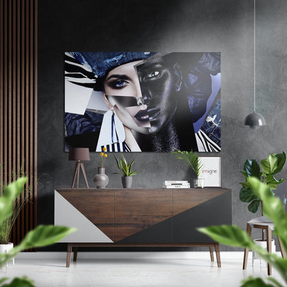 Faces of Her metal wall art print