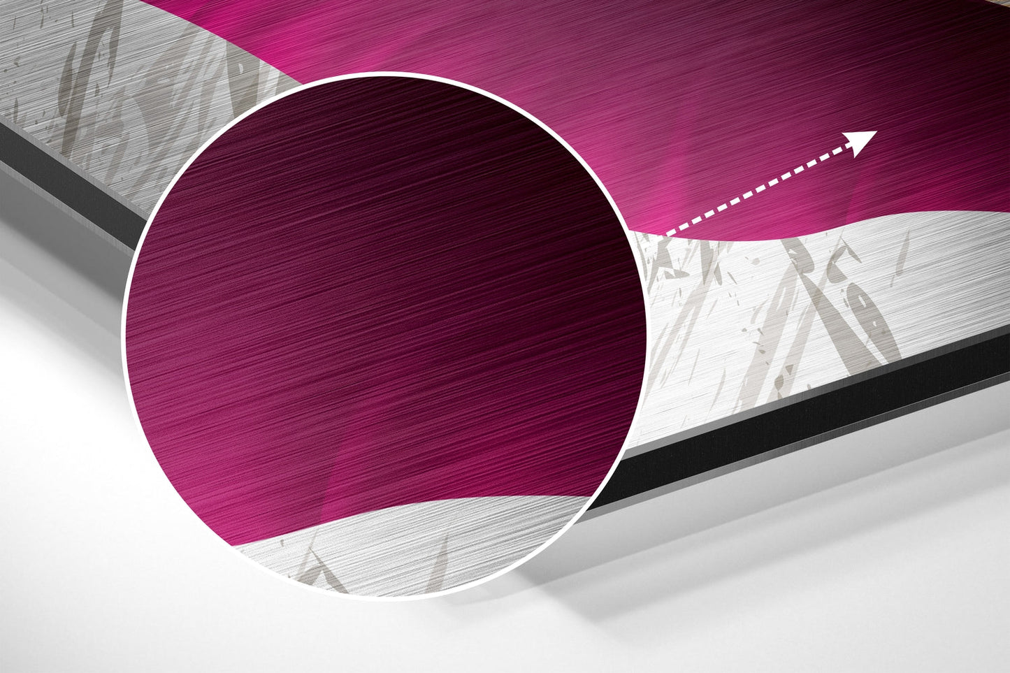 Magenta Petals and Gold Feather Metal Wall Art
