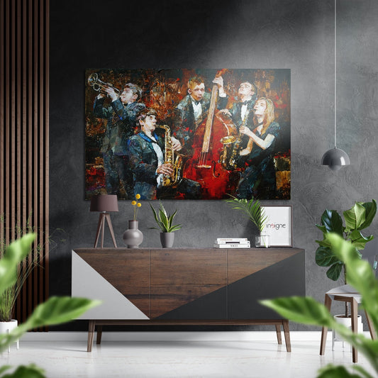 Music brushed aluminum metal wall art print
