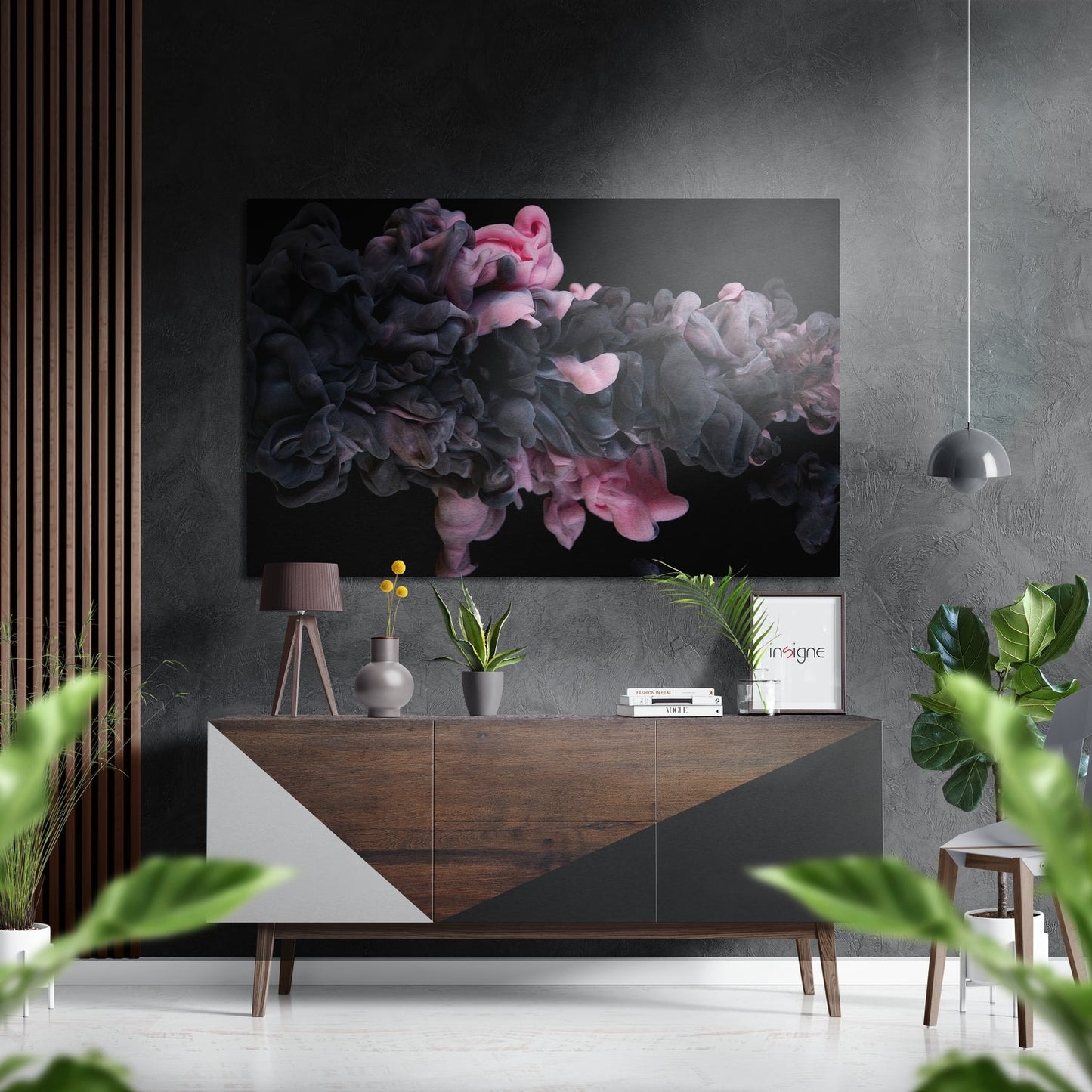 Pinky fume metal wall art