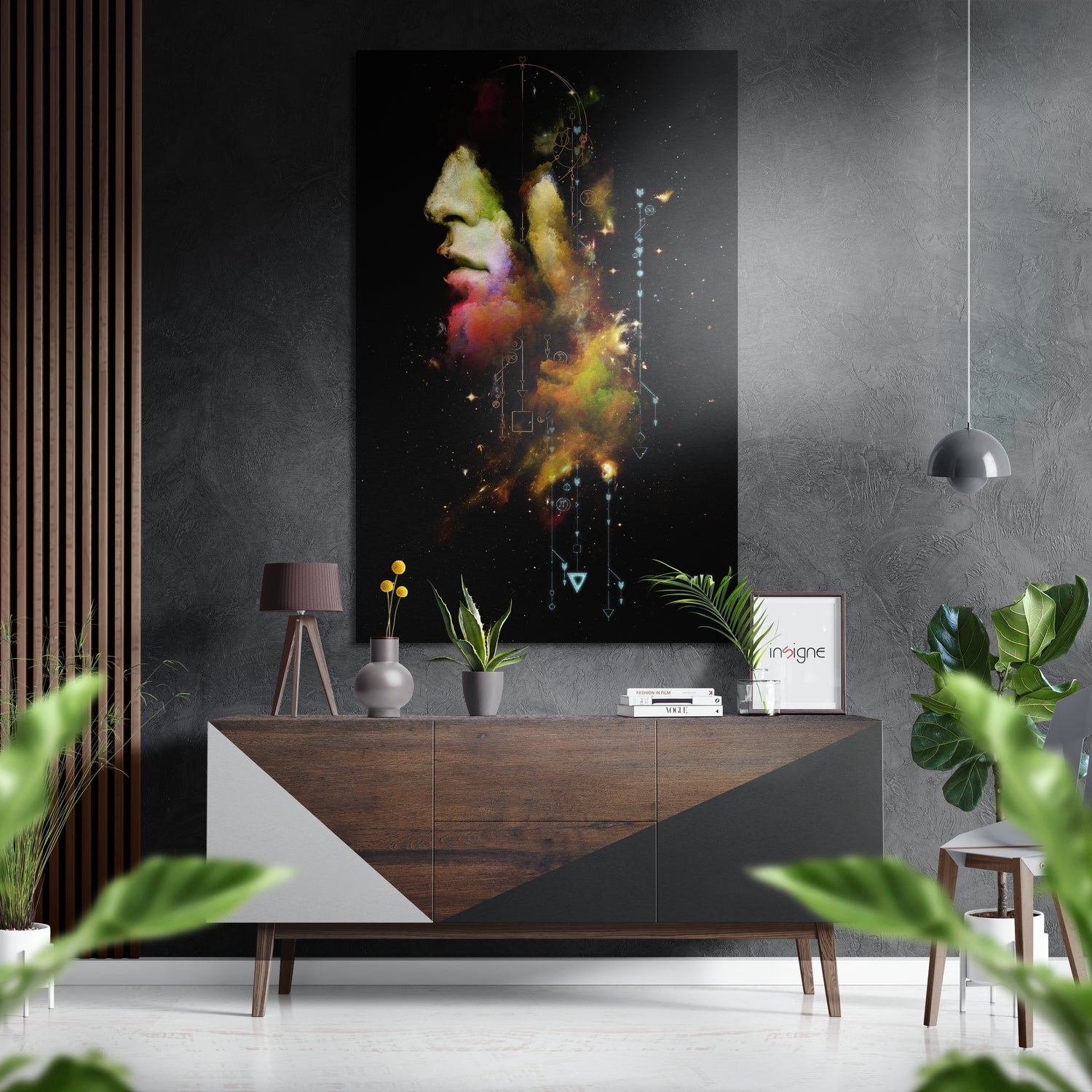 Melt abstract metal wall art brushed aluminum dibond print