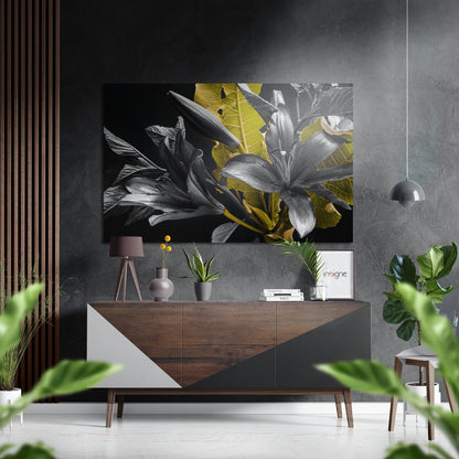 Lillium metal wall art brushed aluminum dibond floral
