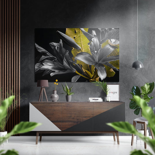 Lillium metal wall art brushed aluminum dibond floral