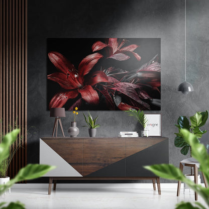 Red Lily Metal Wall Art