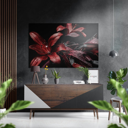 Red Lily Metal Wall Art