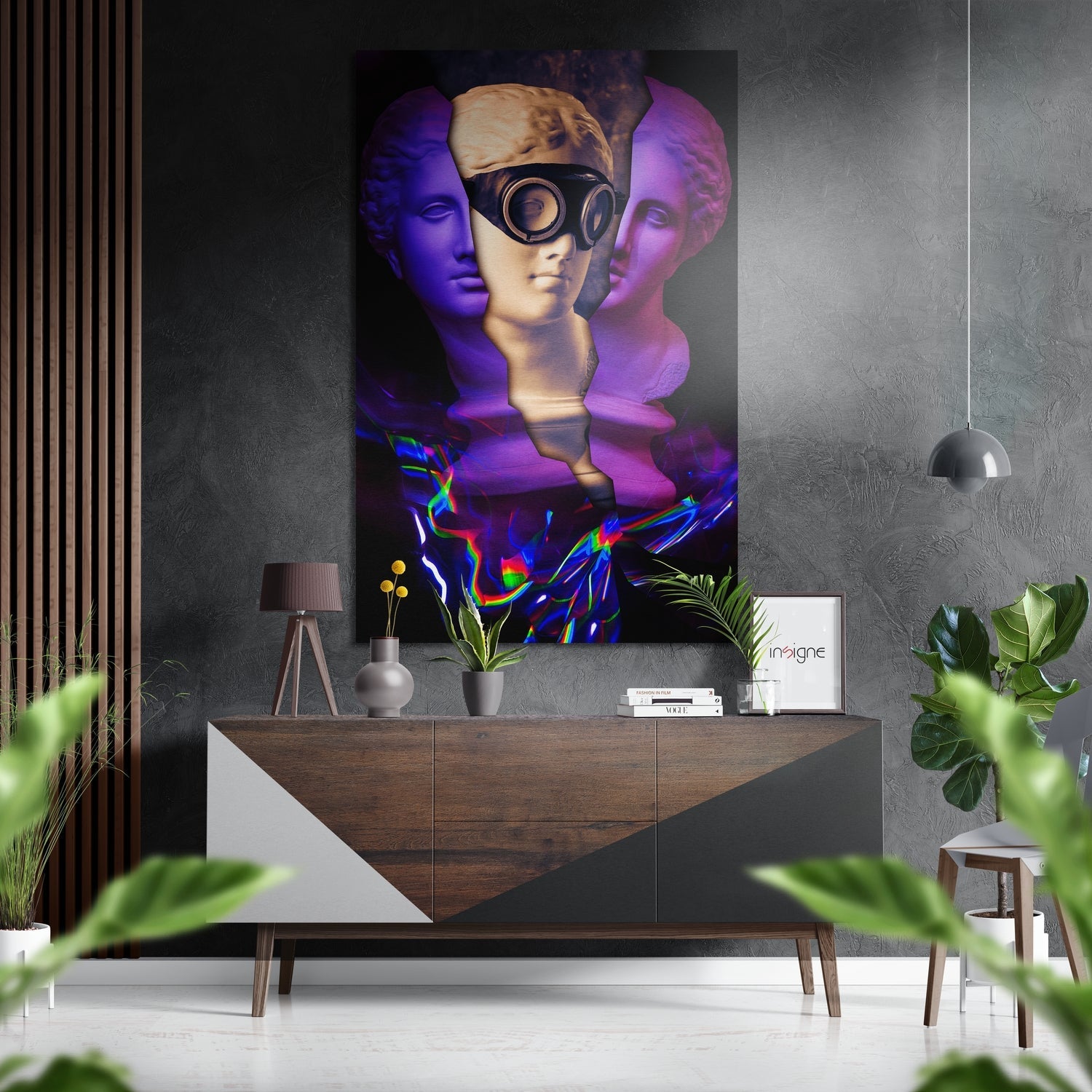 Behind the Statue metal wall art sculptural design