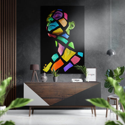 Giraffe metal wall art panel