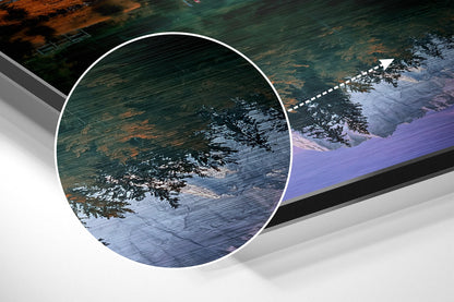 Snowy Peaks Mirror Lake at Dusk Metal Wall Art