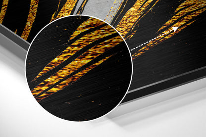 Golden Feather Metal Wall Art
