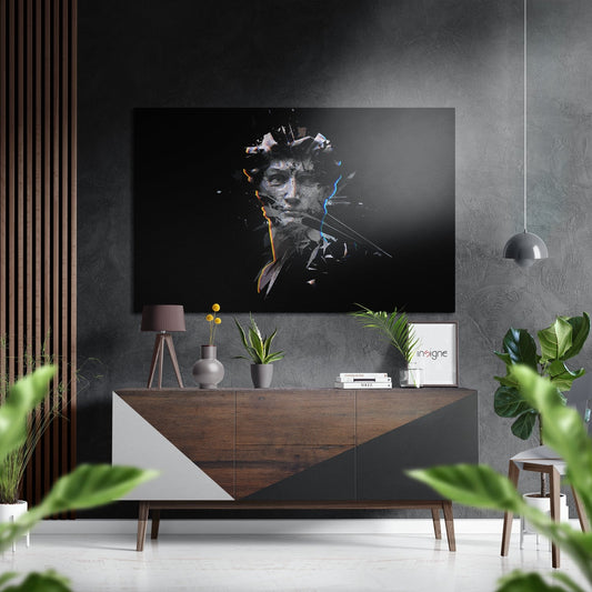 Broken abstract brushed aluminum metal wall art