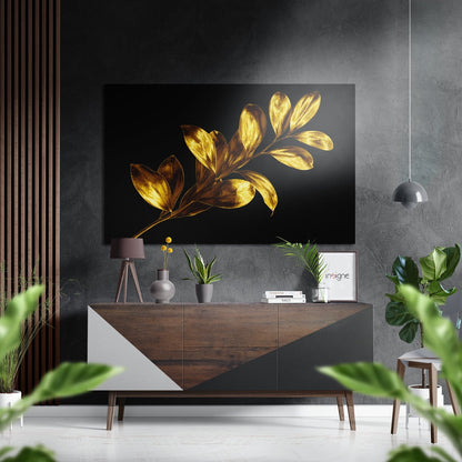 Golden Leaves metal wall art