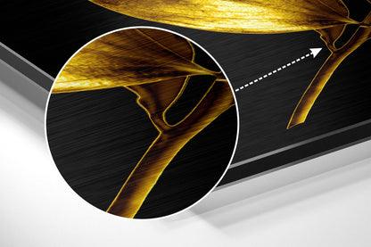 Golden Leaves Metal Wall Art