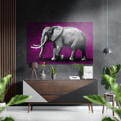 Elephant metal wall art panel