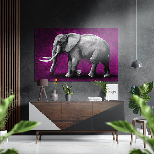 Elephant metal wall art panel