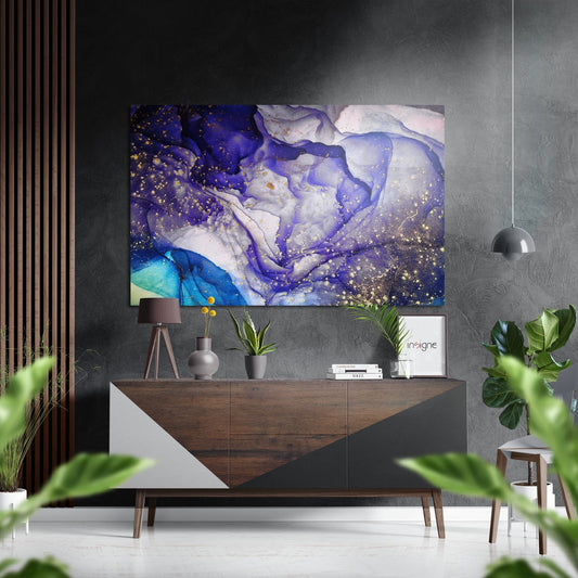 Purple wave abstract metal wall art
