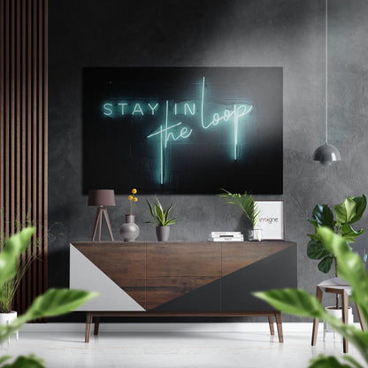 Stay in the Loop abstract metal wall art in brushed aluminum dibond