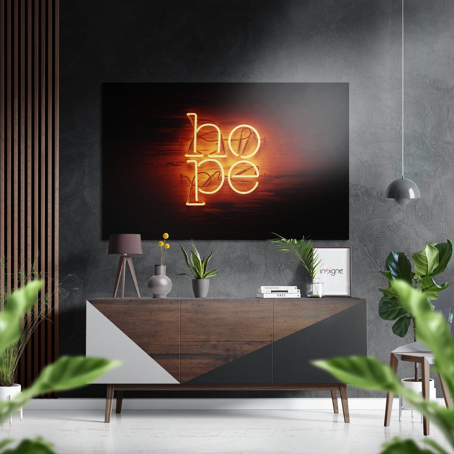 Hope metal wall art panel