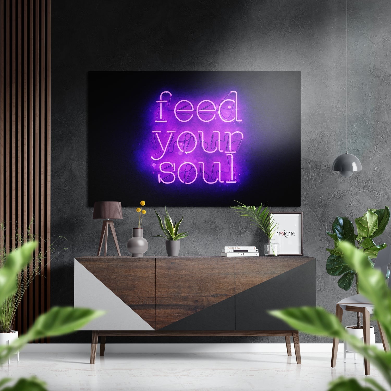 Feed Your Soul metal wall art brushed aluminum dibond print