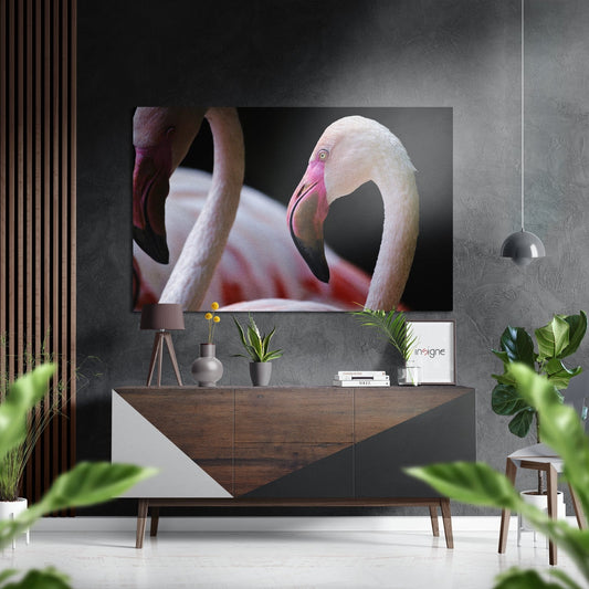 Flamingo portrait metal wall art