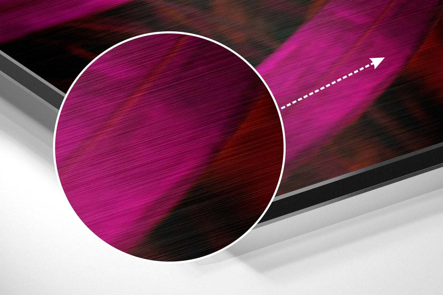 Magenta Pink Palm Frond Leaf Metal Wall Art