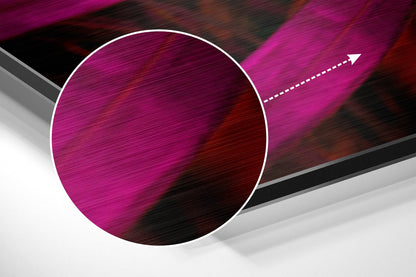 Magenta Pink Palm Frond Leaf Metal Wall Art