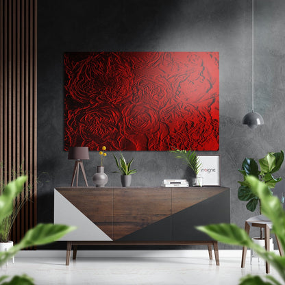 Abstract Roses Metal Wall Art print in brushed aluminum finish