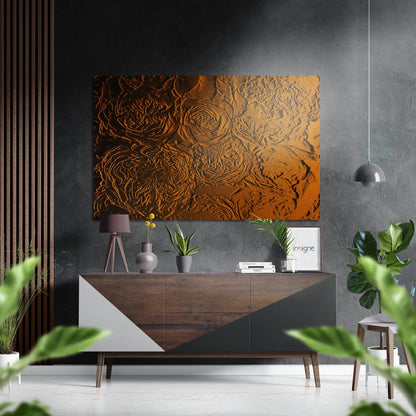 Abstract Roses Metal Wall Art print in brushed aluminum finish