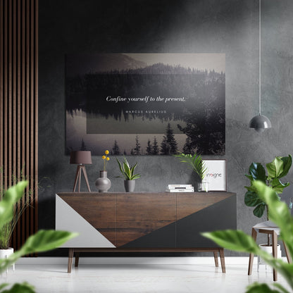 Confine yourself stoic quote metal wall art