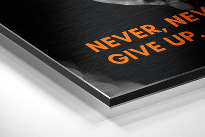 Never Give Up Metal Wall Art