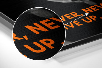 Never Give Up Metal Wall Art