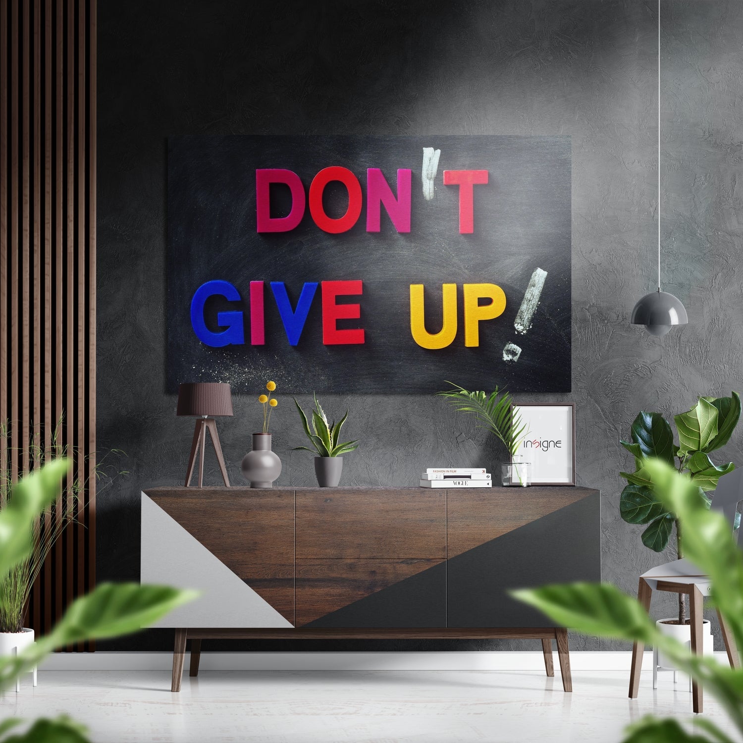 Don't Give Up motivational metal wall art