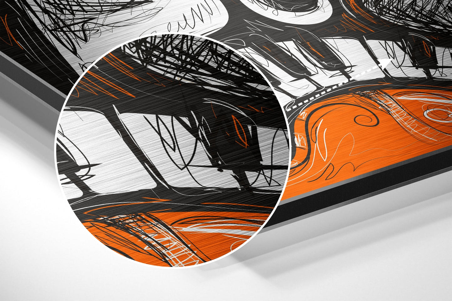 Orange Faces Piano Keys Metal Wall Art