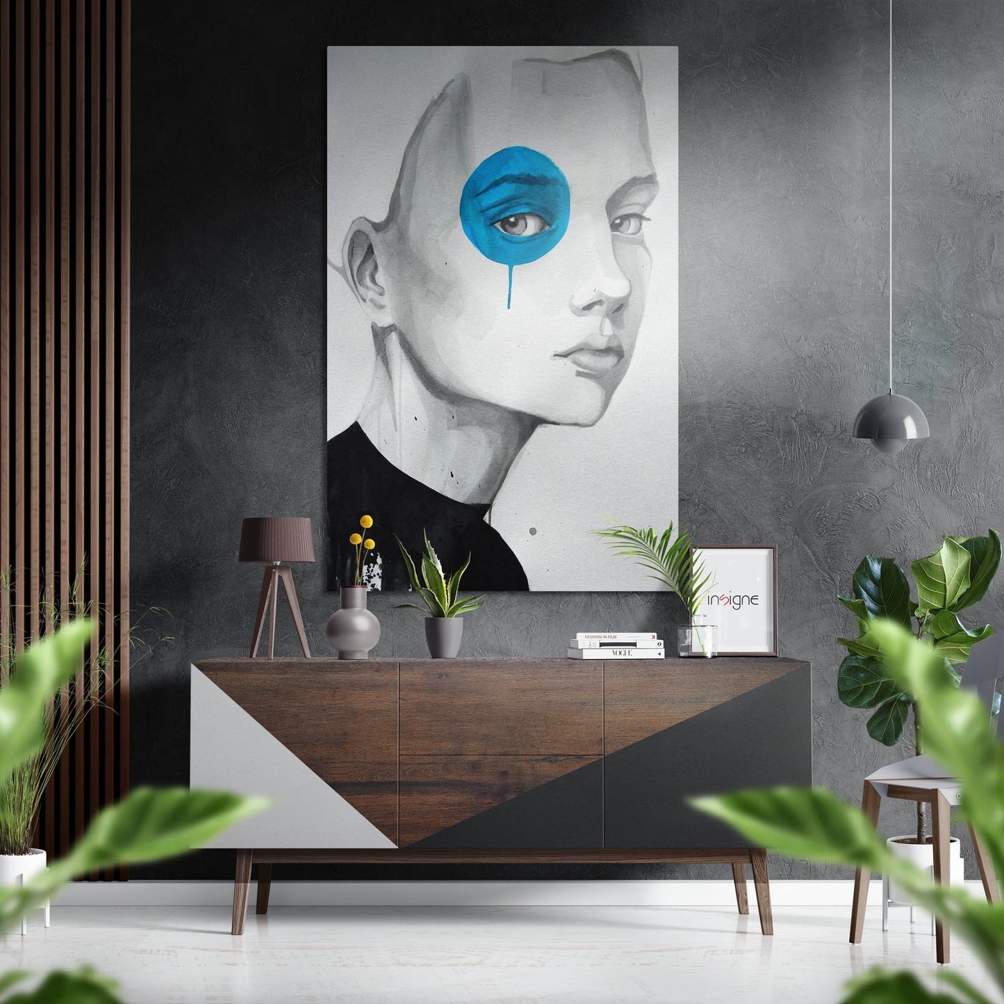 Blue Eye metal wall art brushed aluminum dibond