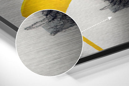 Yellow Tape Cross Over Lips Metal Wall Art